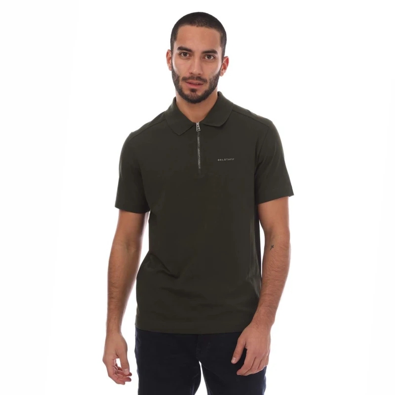 Image of Belstaff Cotton Jersey Alloy Polo Shirt - Green Green S