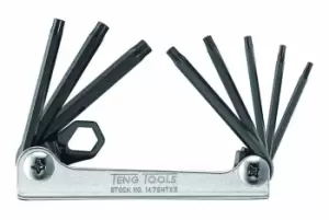 Image of Teng Tools 1476NTX2 8 Piece Folding TX Key Set - Chrome Case