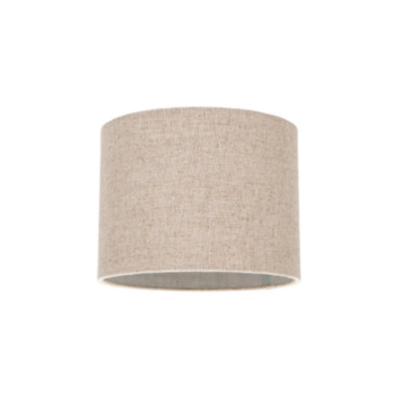 Image of Happy Homewares Contemporary And Stylish Natural Linen 8 Lamp Shade In Oatmeal - 20Cm Diameter