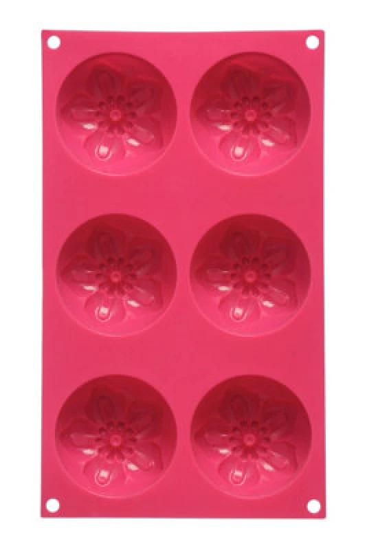 Image of Premier Housewares 6 Flower Hot Pink Cake Mould Pink