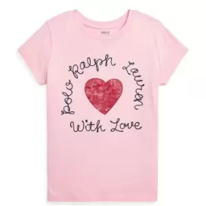 Image of Polo Ralph Lauren Junior Heart T-Shirt - Pink