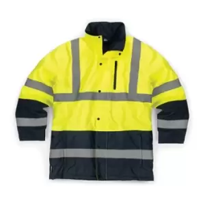 Image of Tough Grit Hi-Vis 2-Tone Waterproof Jacket Yellow/Navy - M