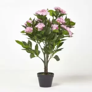 Image of Homescapes - Pink Hydrangea Artificial Plant with Pot, 85cm - Pink