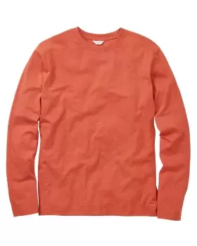 Image of Cotton Traders Long Sleeve Marl T-Shirt in Orange