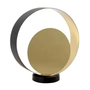 Image of Table Lamp Satin Brass Plate & Matt Black 10W LED E27 Complete Lamp