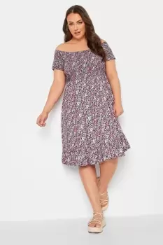 Image of Shirred Midi Dress