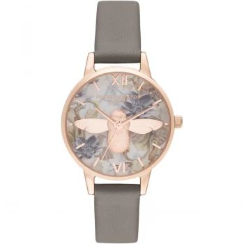 Image of Midi 3D Bee Vegan London Grey & Rose Gold Watch
