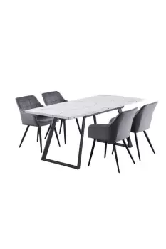 Image of 'Camden Toga' LUX Dining Set a Table and Chairs Set of 4