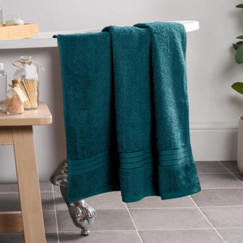 Image of OHS OHS Luxury Bath Towel 100% Cotton Bathroom in Teal Teal Bath Towel Unisex 5027434186440