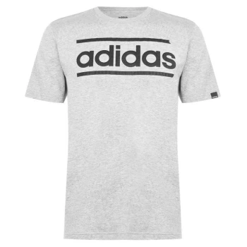 Image of adidas Mens Graphics Logo Linear T-Shirt - Grey