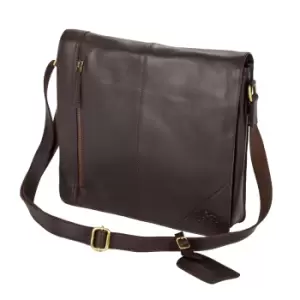 Image of Eastern Counties Leather Wide Messenger Bag (One size) (Brown)