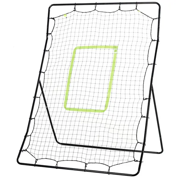 Image of HOMCOM Rebounder Net Kids Adults Baseball Softball Training Aid Goal Play Black