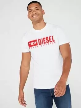 Image of Diesel Large Logo T-Shirt - White, Size S, Men