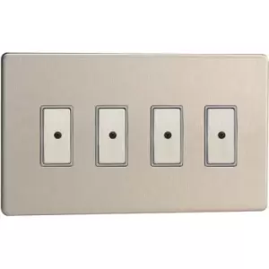 Image of Varilight 4-Gang V-Pro Eclique2 Touch Control Slave Dimmer Brushed Chrome - JDSES004S