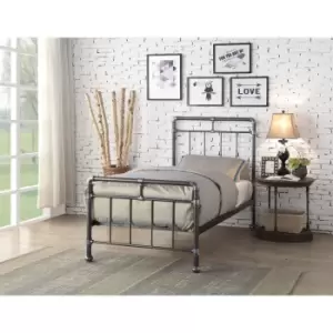 Image of Flintshire Cilcain Metal Bed Frame 3ft Single Black/Silver