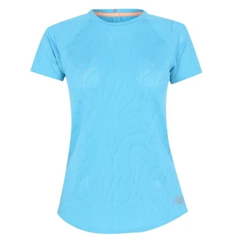 Image of New Balance Q Speed Fuel Jacquard Running Top Ladies - Blue