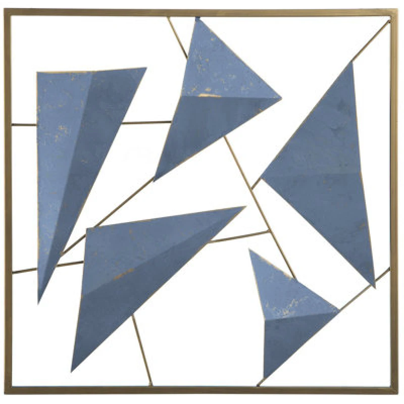 Image of Beliani Wall Decor Zinc Metal 50 Cm Blue