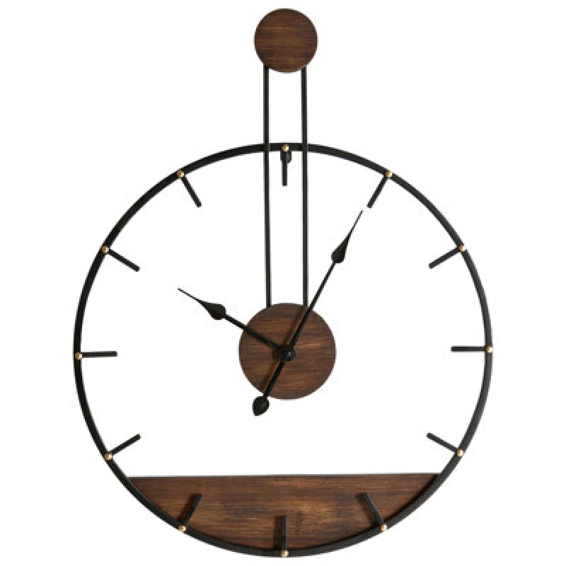 Image of Beliani Wall Clock Taugon 60 Cm Metal Black