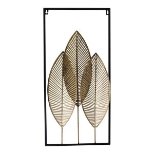 Image of Three Leaf Metal Wall Hanging Ornament