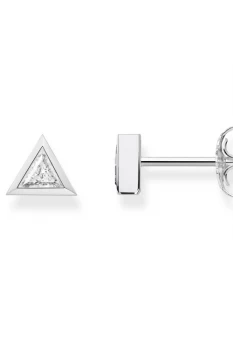 Image of Ladies Thomas Sabo Sterling Silver Glam & Soul Clear Triangle Stud Earrings H1967-051-14