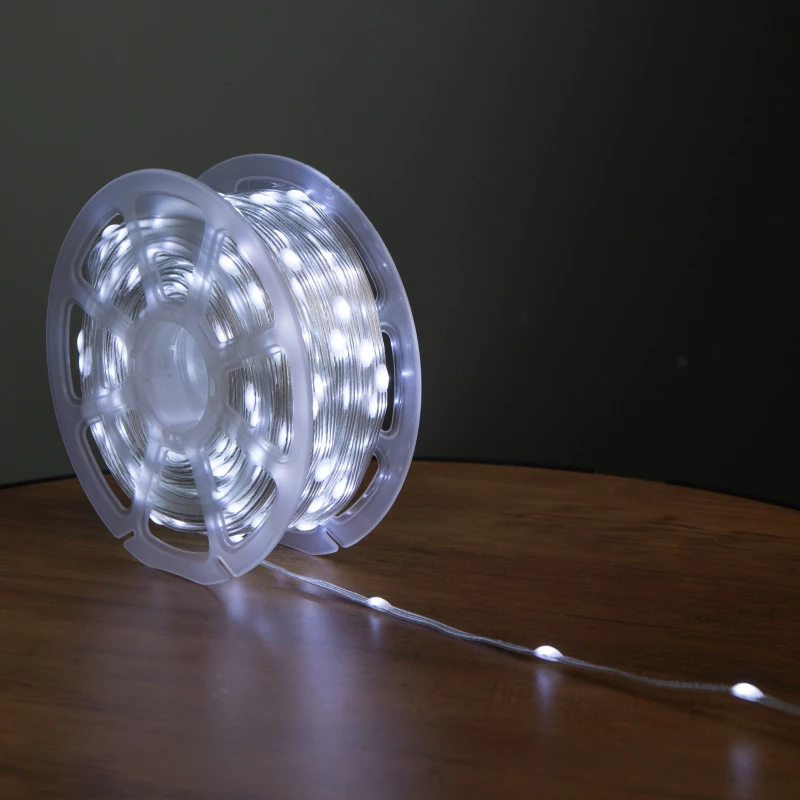 Image of 15m Light up Christmas Two Tone String Lights with 200 Warm White & Cool White LEDs