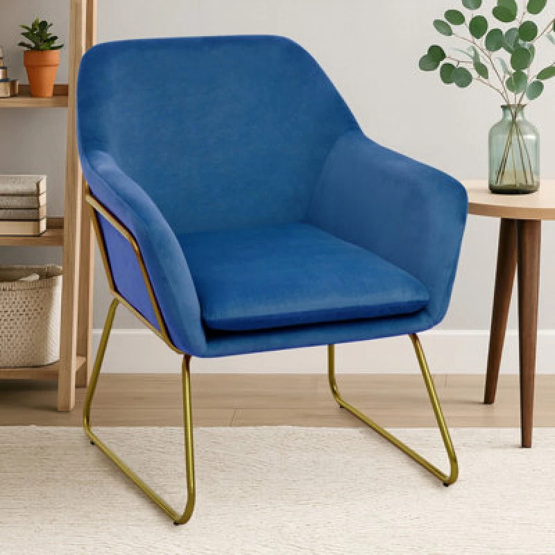 Image of Orsina Practical And Functional Midnight Velvet Armchair, Easily Maintained Velvet Chair, Indoor Dining Chair
