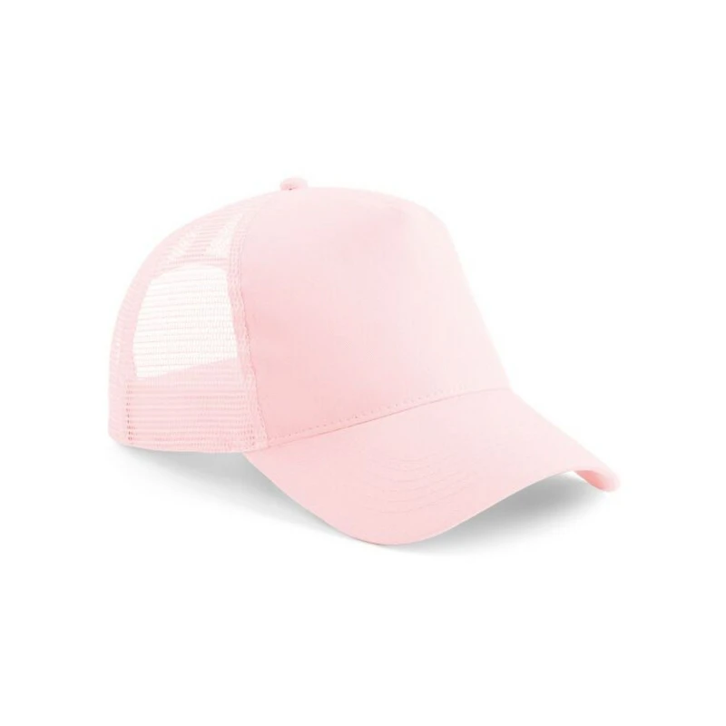 Image of Beechfield Beechfield Men Snapback Trucker Cap in Pale Pink Pale Pink One Size Male 5063425297818