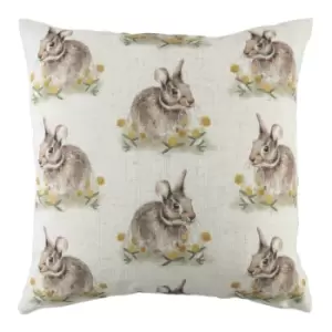 Image of Woodland Hare Repeat Cushion Multicolour
