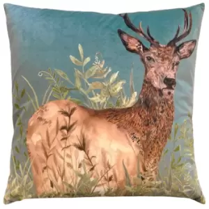Image of Willow Stag Cushion Cyan