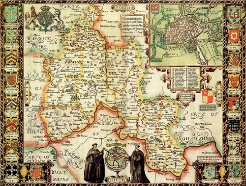 Image of John Speed Historial Map Oxfordshire Historical Map 1000 Piece Jigsaw Puzzle (1610)
