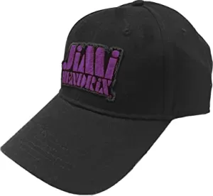 Image of Jimi Hendrix - Purple Stencil Logo Mens Baseball Cap - Black