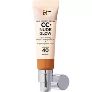 Image of IT Cosmetics CC+ and Nude Glow Lightweight Foundation and Glow Serum with SPF40 32ml (Various Shades) - Tan Rich