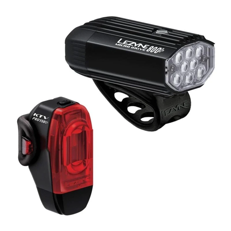 Image of Lezyne Micro Drive 800+ / KTV Pro+ Pair Black unisex One Size