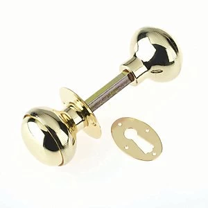 Image of Yale P405-PB Rim Door Knob - Brass 1 Pair