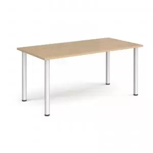 Image of Semi circular silver radial leg meeting table 1600mm x 800mm - kendal