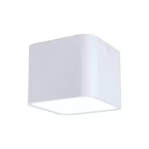 Image of Wall / Ceiling Light White Aluminium Square Downlight 1 x 28W E27 Bulb