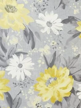 Image of Arthouse Painted Dahlia Floral Ochre Wallpaper