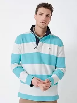 Image of Crew Clothing Lightweight Padstow 1/4 Zip Sweatshirt - Bright Blue, Bright Blue, Size XL, Men