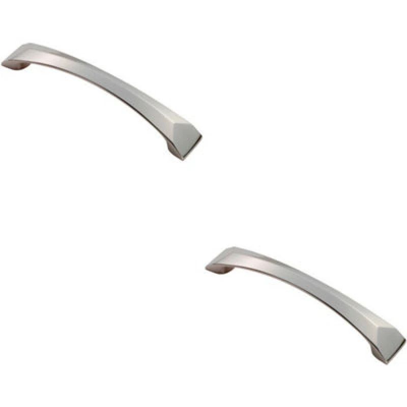 Image of Loops 2x Chiselled Cabinet Pull Handle 128mm Fixing Centres 145 x 25mm Satin Nickel Metallics unisex