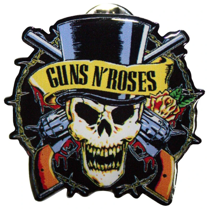 Image of Guns N' Roses Guns N Roses Top Hat Pin Badge in Black One Size Unisex 5056821088708