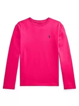 Image of Ralph Lauren Girls Classic Long Sleeve T-Shirt - Pink, Size Age: 7 Years=S, Women
