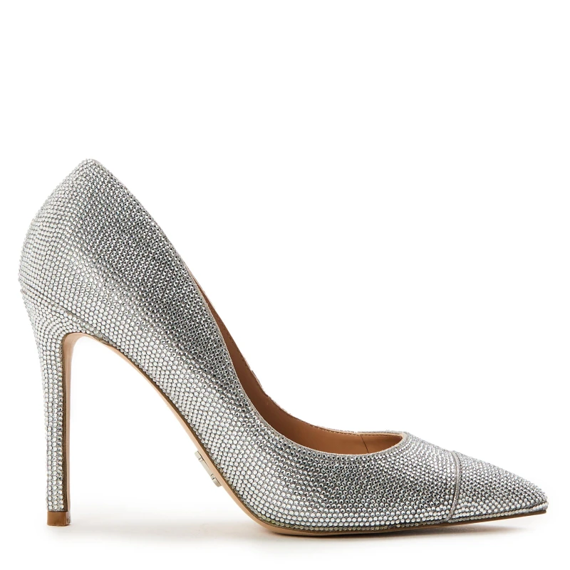 Image of Steve Madden Womens Evelyn Cr Stiletto Court Shoes Silver female 3 (36)