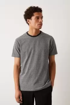 Image of Mens Black Short Sleeve Jacquard T-Shirt