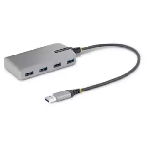 Image of StarTech.com 4-Port USB Hub - USB 3.0 5Gbps Bus Powered USB-A to 4x USB-A Hub w/ Optional Auxiliary Power Input - Portable Desktop/Laptop USB Hub 1ft/