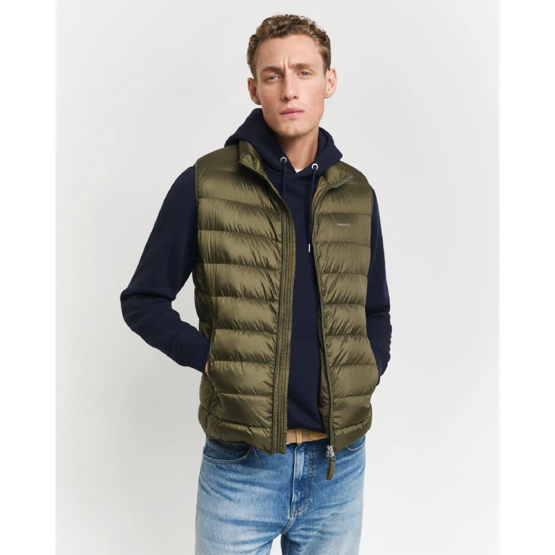 Image of Gant Light Down Gilet Green male S