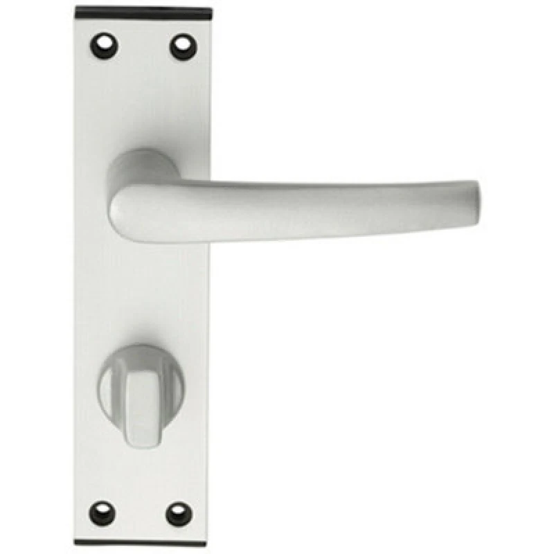 Image of Loops PAIR Straight Handle on Bathroom Backplate 152 x 38mm Satin Aluminium Multi