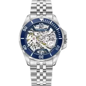 Image of Kenneth Cole Mens Kenneth Cole Automatic Automatic Watch - Silver and Blue