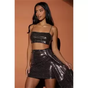 Image of I Saw It First Bronze Petite Sequin Bralet - Metallics