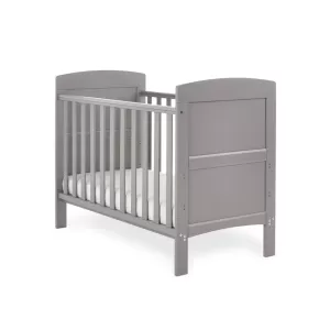 Image of Obaby Grace Mini Baby Cot Bed - Taupe Grey