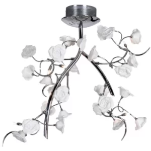 Image of Rosaluci 10 Light Pendant Ceiling Light Chrome White
